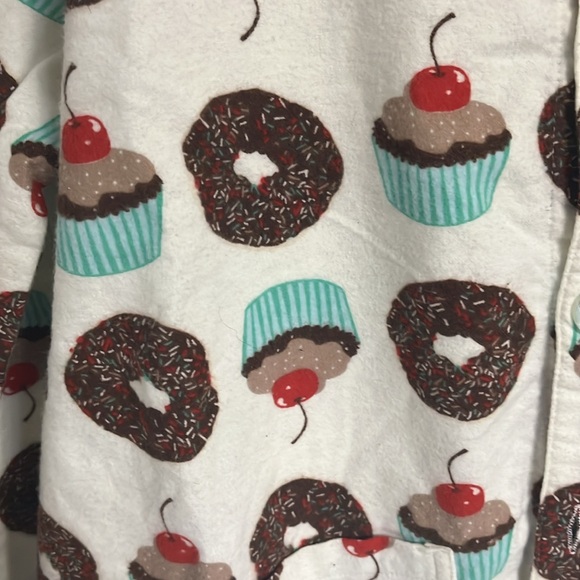 NWT PJ Salvage Size M Flannel Doughnut and Cupcake Print Pajamas *Price Firm* - Picture 3 of 4